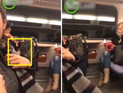 【動画】電車で美女の前でめっちゃオ○ニーしてるおっさんがいる・・・