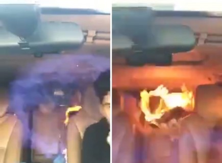 【動画】ガス漏れしている車の中でタバコを吸った結果・・・