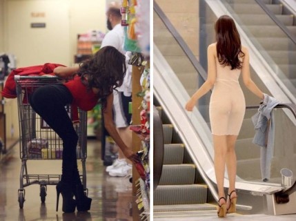 【画像】スーパーマーケットにとんでもなくエロい女がいるんだけど…