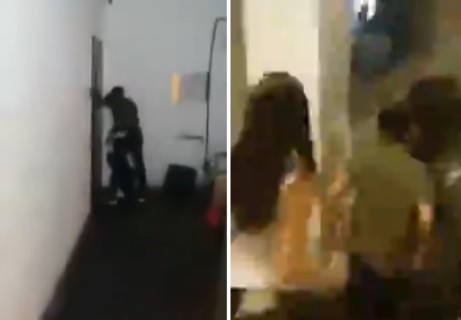 【動画】ホテルの廊下でカップルがフ●ラチオしてたので！