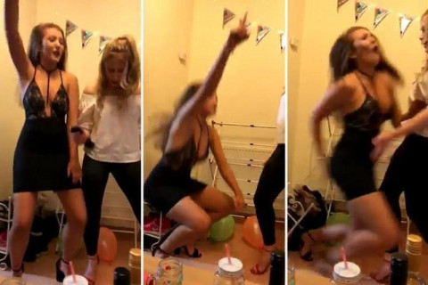 ダンス踊ってる女の子のマ●コに事故で棒が突き刺さるビデオが世界中で話題に…