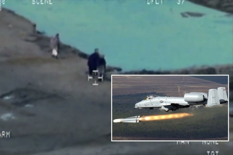 戦闘機「A-10 サンダーボルトII」で地上にいる3人を粉々にする映像がヤバすぎる