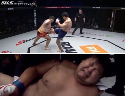 【動画】MMAの試合で韓国人選手が中国人選手にヤバすぎる金的をかまし批判殺到・・・完全に潰れただろ