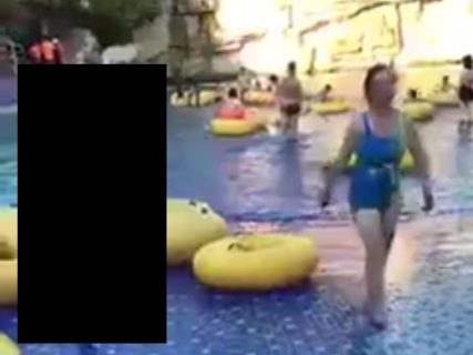 【動画】プールでお母さんよりもおっぱいが大きい中学生が激写される！