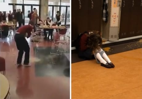 【衝撃映像】高校生、全校生徒の昼食に ”下剤” を入れ大惨事に。女子生徒も廊下で下痢を噴出