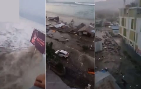 【超恐怖】インドネシアの津波がヤバすぎると世界中が震えている映像がこちら・・・・・