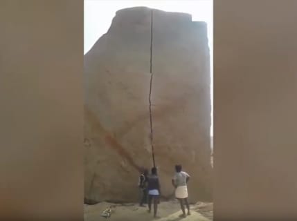 【驚愕】人間さん、人力だけで「この岩石」を割ってしまうｗｗｗｗｗ（動画あり）