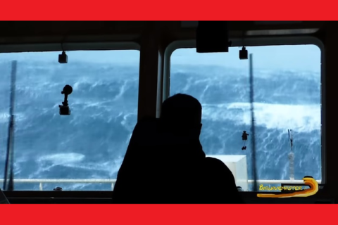 【大画面推奨】海が２１ｍの波の時に船に乗ったらこんな光景らしい・・・（動画あり）
