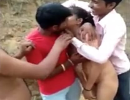 【インド】外でイチャイチャしてたカップルが自警団に捕まる ⇒ 彼女が全裸にされ…（動画）