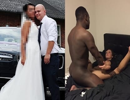 同じ女の「結婚式の画像」と「黒人と浮気セ○クスしてる画像」が並べられるｗｗｗｗ