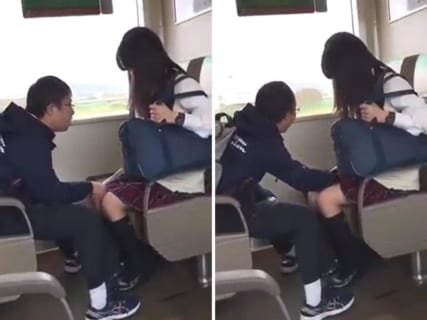 【ガチ動画】女子生徒、電車内で障害者（男）に手マンされてしまう