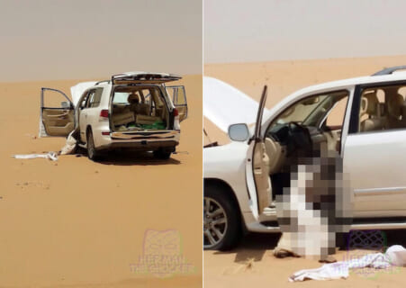 【閲覧注意】高級車が砂漠で立ち往生 ⇒ 7日後発見された時の姿がヤバい…（GIFあり）