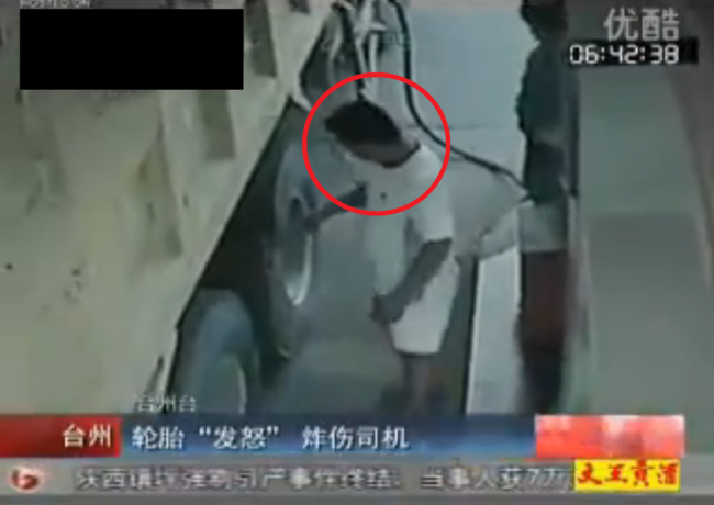 中国でトラックのタイヤが爆発、そばにいた人間はどうなったか