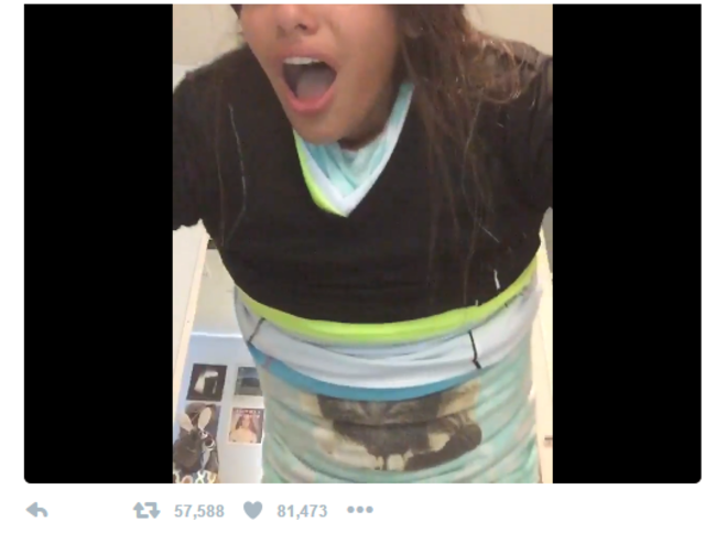 女子がツイッターにアップして57000RT、80000いいねの動画・・・