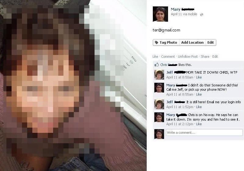 ママがFacebookにアップして消せなくなった写真がマジで最悪すぎる・・・！（1枚）