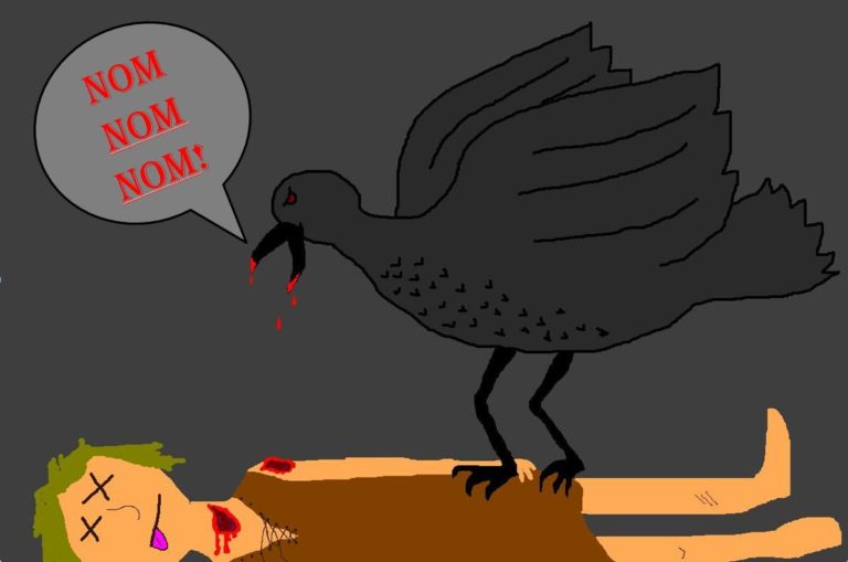 【閲覧注意】カラスが超ヤバいもの食っててトラウマになりそうなんだが…（画像）