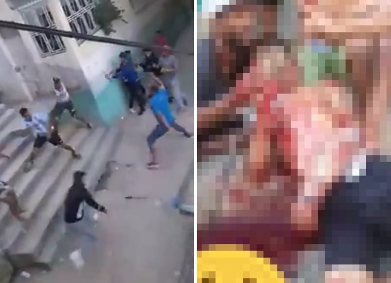 【閲覧注意】街中でギャング vs. ギャングの喧嘩が始まってしまう…（動画）