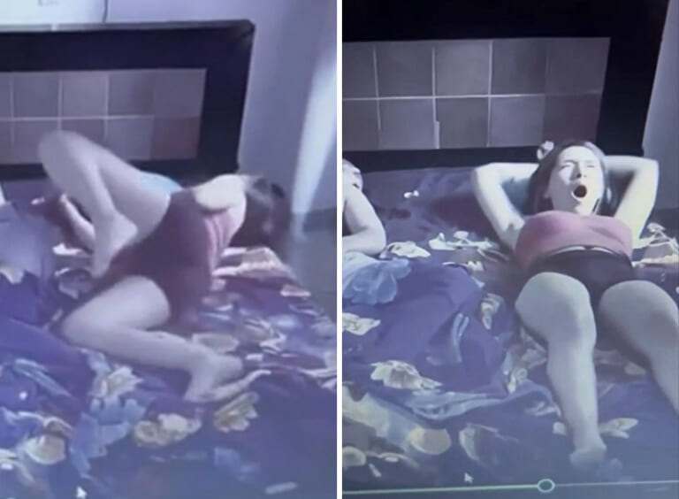 【超驚愕】寝てる女性が幽霊にレ●プされる動画が世界中で話題に