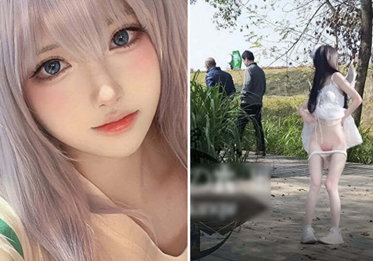 【画像あり】美少女コスプレイヤー、とうとう外でマ○コを露出してしまう…