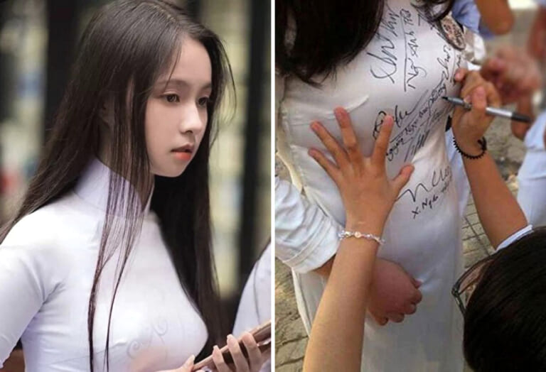 【画像】男子高校生を全員勃起させた「アオザイ女子高生」の姿がこちらですｗｗｗｗｗ