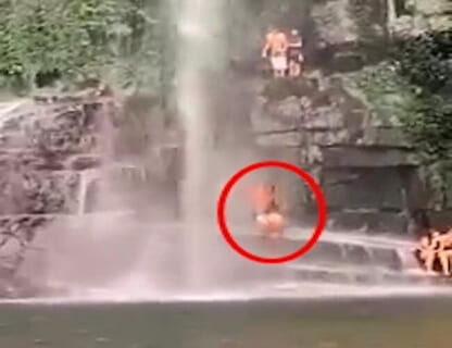 【衝撃映像】6mの滝から飛び降りた人間はこうやって死ぬらしい…怖すぎるだろ…
