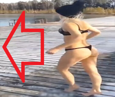 【衝撃映像】凍った湖に飛び込んだロシアの水着美女、今からヤバい事が起こります・・・