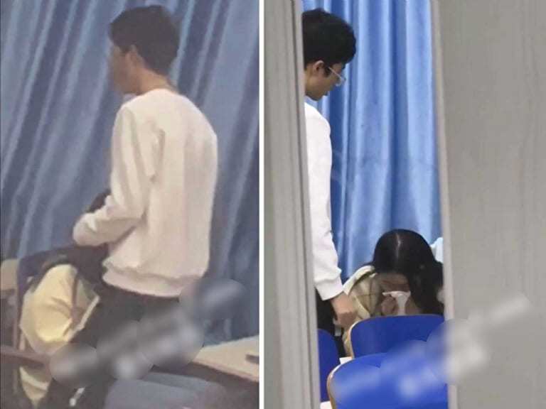 【動画】教室で口マンコに射精され、ティッシュに精液を吐き出す女子生徒さん激写される…