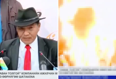 【閲覧注意】記者会見の生中継中に焼身自殺・・・とんでもない放送事故・・・