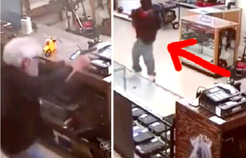 【閲覧注意】銃販売店に入った強盗、オーナーが「銃の達人」でぶっ殺される（動画あり）
