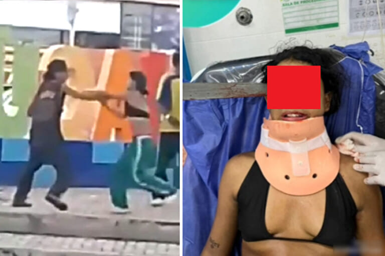 【閲覧注意】路上喧嘩してた女さん、二度と元には戻らない顔面にされ発狂…（動画あり）