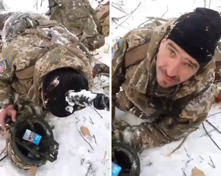 【閲覧注意】ウクライナ兵士、10cmの距離でロシア軍に命乞いした結果・・・（動画あり）