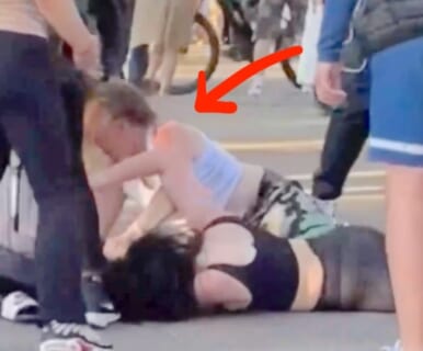 【閲覧注意】女2人の路上喧嘩に男が乱入 ⇒ 場が凍りついた ”一撃” がコチラ…（動画あり）
