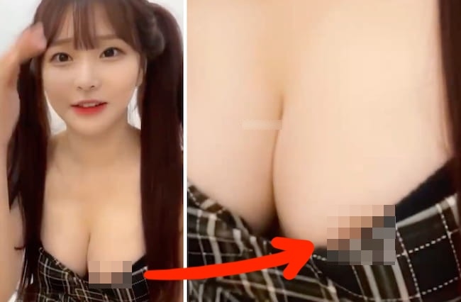 【動画】アイドルの生配信、乳首ポロリに気づかず見せ続けてファンが抜きまくるｗｗｗ