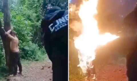 【閲覧注意】伝説のグロ動画、爆誕。「火炎放射器による処刑」