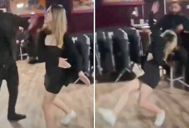 【衝撃映像】 イキって男を殴った女さん、ワンパン返され即終了