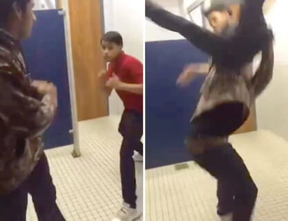 【衝撃映像】イキりボクサー高校生、ヤンキーに瞬殺され学校生活終了・・・