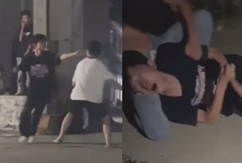 【閲覧注意】ヤンキー中学生の路上喧嘩。微笑ましく見てたら最後ヤバい事になって震えた…（動画あり）