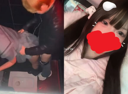 【ガチ動画】クラブのトイレで犯されてるのを激写された女子大生、かなり可愛い