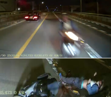 【閲覧注意】日本のスクーターおじさんが中央線をはみ出して対向車と衝突する動画やばすぎ…