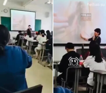 【ガチ動画】最近の中学校の授業、やばすぎる。無修正マ○コを女子も男子も見ながら…