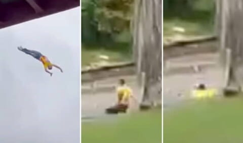 【閲覧注意】飛び降り自殺した人間が “コンクリートにめり込む” 瞬間がヤバい（動画あり）