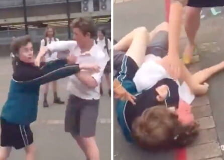 【衝撃映像】いじめっ子のヤンキー、いじめられっ子（ヒョロガリ）に制裁され学校生活が終わる