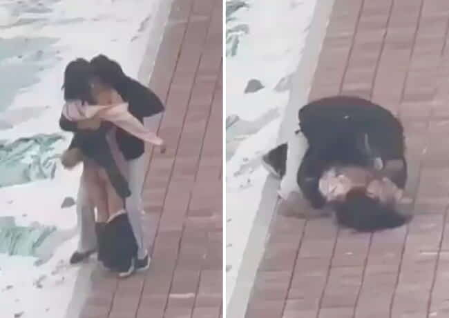 【ガチ】これは事件化不可避。女子生徒が男子に路上レ●プされる動画がヤバすぎる