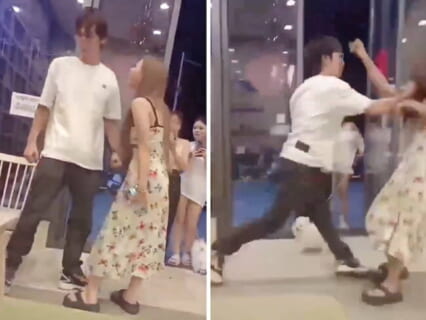 【衝撃映像】陰キャ男子に唾吐くヤンキー女「どうせやり返さないだろｗ」⇒ ボッコボコにされる