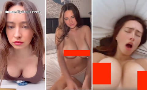 【SEX動画あり】世界中でバズった「おっぱいプレス女」、脱いだら物凄くエロかったｗｗｗ