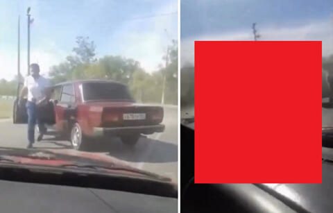 【衝撃映像】煽り運転ドライバーさん、自業自得すぎる死を迎える・・・