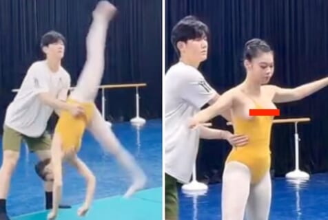 【ガチ動画】女子体操選手が ”次々に乳首ポロリ” する練習動画、エロすぎて炎上ｗｗｗ