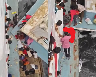 【閲覧注意】巨大船2隻が衝突、乗客がぺしゃんこに潰され死亡する動画が怖すぎる