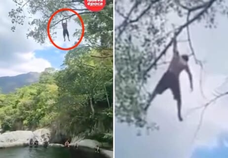 【衝撃映像】川遊びのヒーローになるはずだったDQN、友達の前で痛い死に方する…