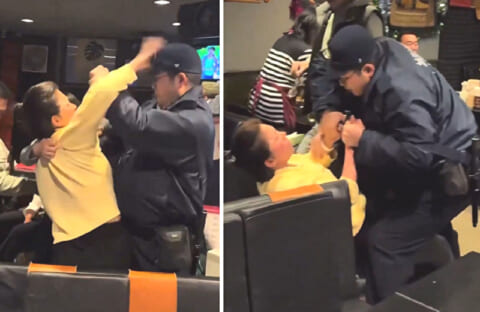 【衝撃映像】中国人♀観光客、日本で舐めた態度をとり警察官に分からせられガチ泣き…